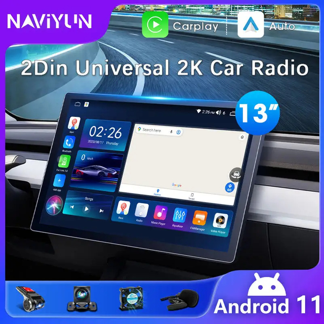 QELD 2k 32G оптовая продажа GPS-навигатор Мультимедийный плеер аудио android auto car play универсальный автомобильный радиоприемник 13 дюймов плеер